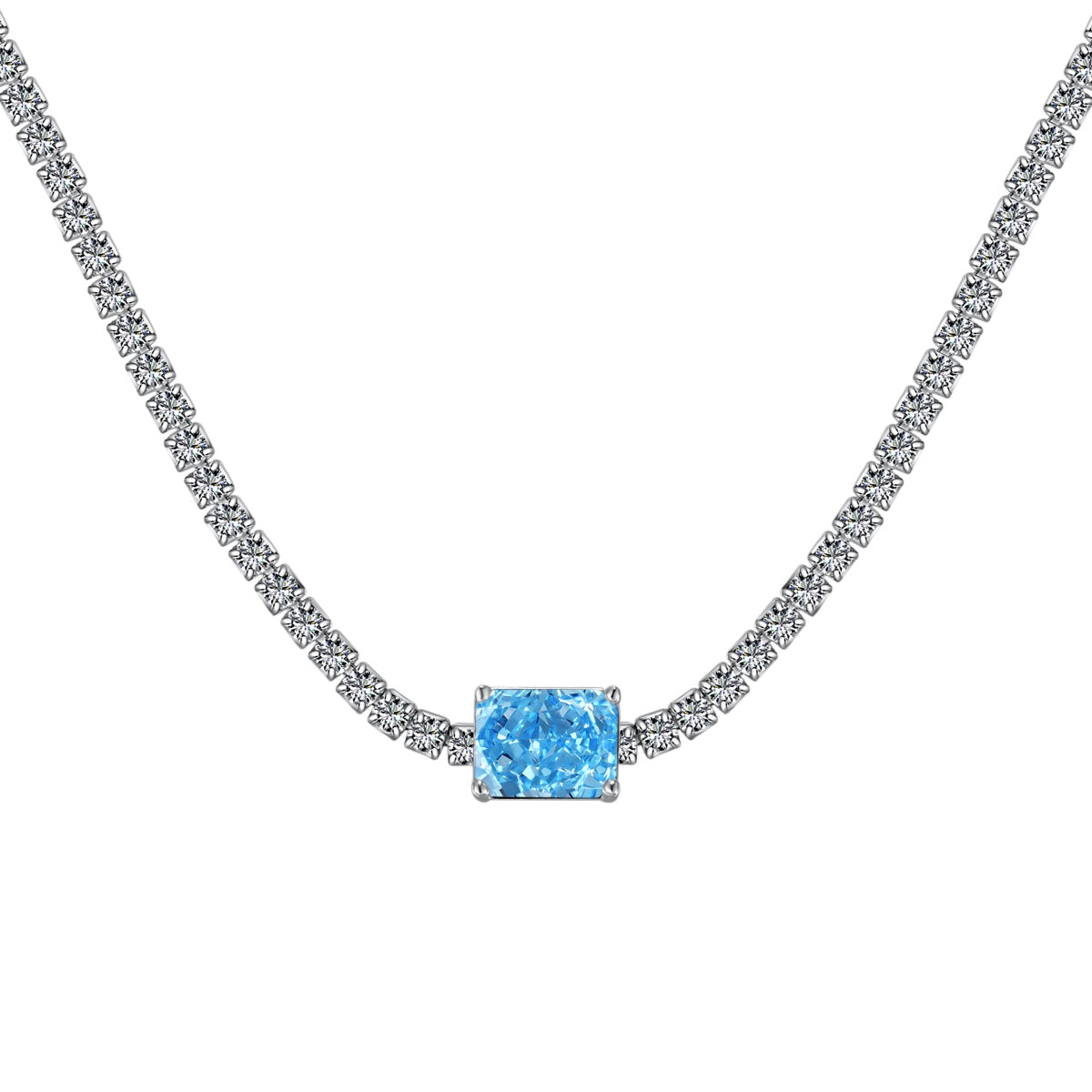 [ECHO ]2.0 carat Ornate Emerald Cut Necklace