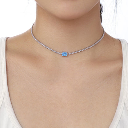 [ECHO ]2.0 carat Ornate Emerald Cut Necklace