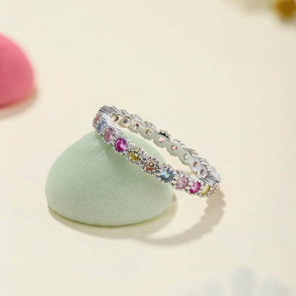 [ECHO ]Exquisite Colorful Round Cut Party Ring
