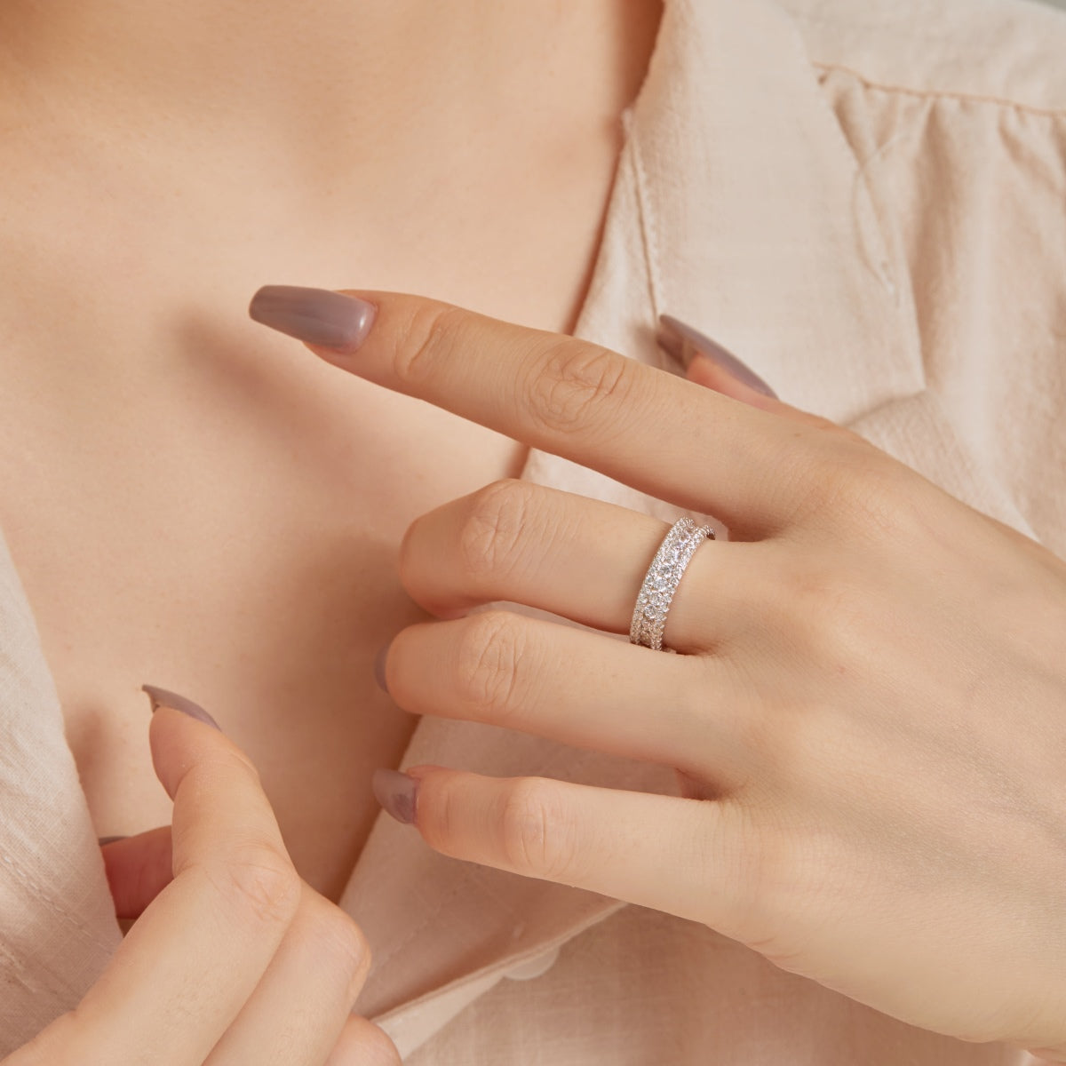 [ECHO ]Delicate Colorful Round Cut Daily Ring