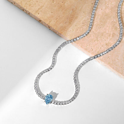 [ECHO ]1.0 carat Unique Pear Cut Tennis Necklace
