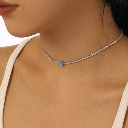 [ECHO ]1.0 carat Unique Pear Cut Tennis Necklace