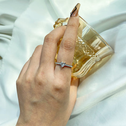 [ECHO ]0.5 Carat CaratEternity Charming Heart Shape Lover Ring