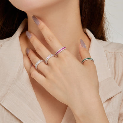[ECHO ]Delicate Colorful Round Cut Daily Ring