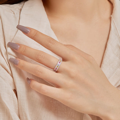 [ECHO ]Delicate Colorful Round Cut Daily Ring