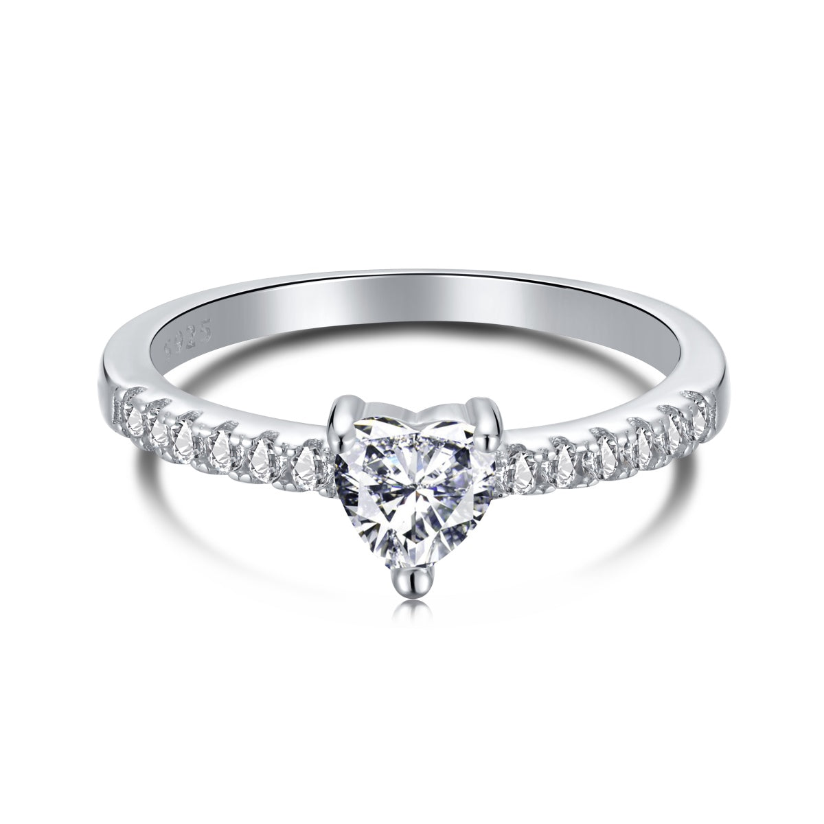 [ECHO ]0.5 Carat CaratEternity Charming Heart Shape Lover Ring