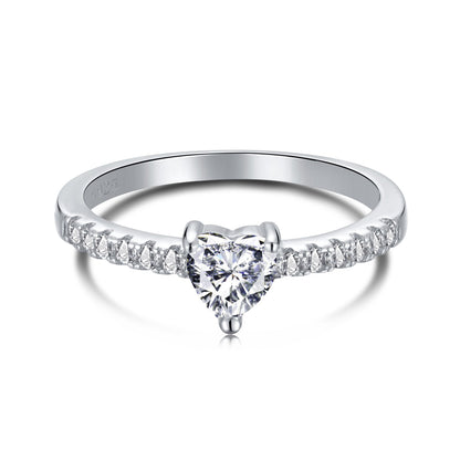 [ECHO ]0.5 Carat CaratEternity Charming Heart Shape Lover Ring
