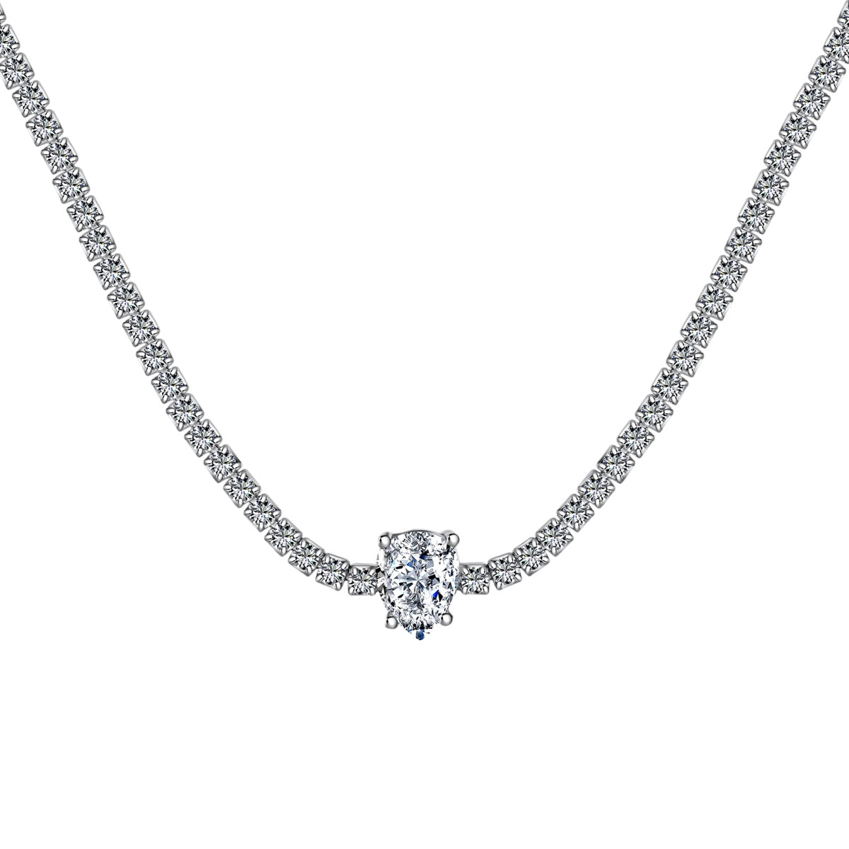 [ECHO ]1.0 carat Unique Pear Cut Tennis Necklace