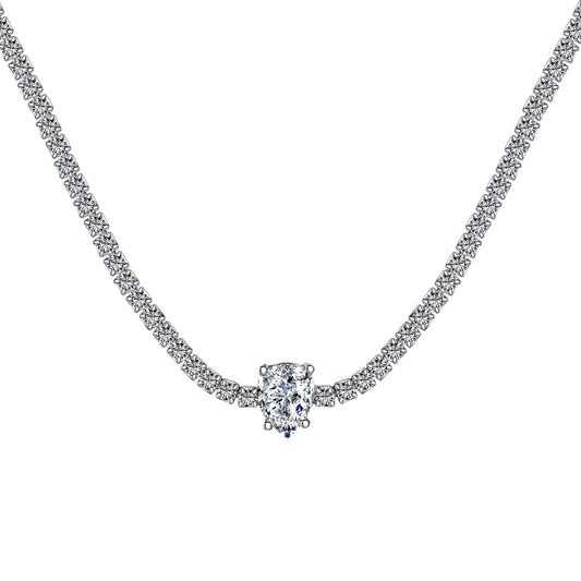 [ECHO ]1.0 carat Unique Pear Cut Tennis Necklace