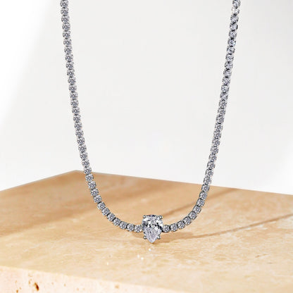 [ECHO ]1.0 carat Unique Pear Cut Tennis Necklace