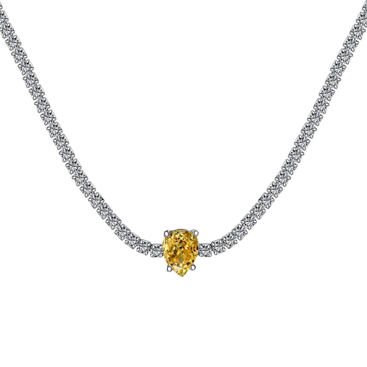 [ECHO ]1.0 carat Unique Pear Cut Tennis Necklace