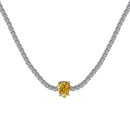 [ECHO ]1.0 carat Unique Pear Cut Tennis Necklace
