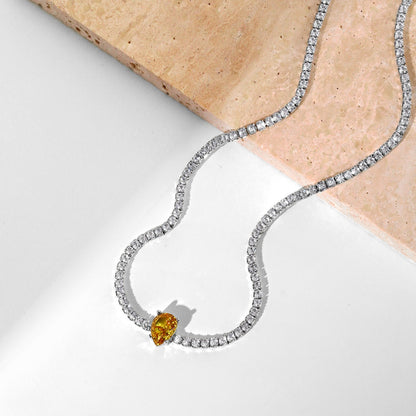 [ECHO ]1.0 carat Unique Pear Cut Tennis Necklace
