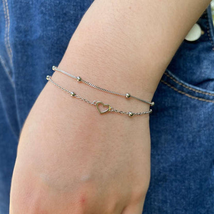 [ECHO ]Dainty Double Layer Love Heart Bracelet