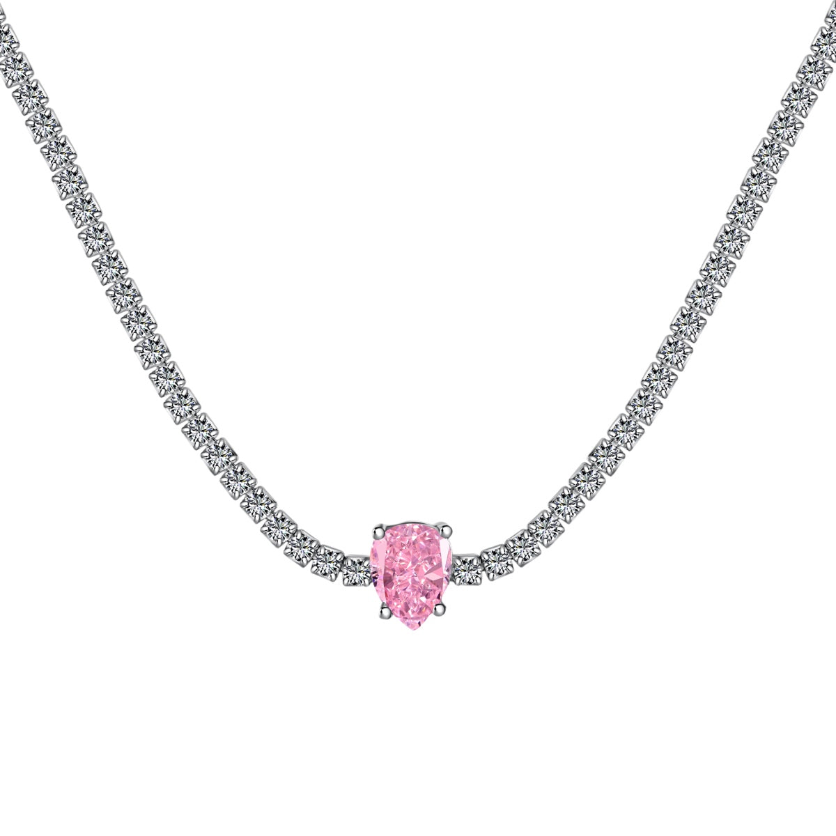 [ECHO ]1.0 carat Unique Pear Cut Tennis Necklace