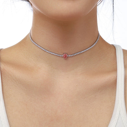 [ECHO ]1.0 carat Unique Pear Cut Tennis Necklace