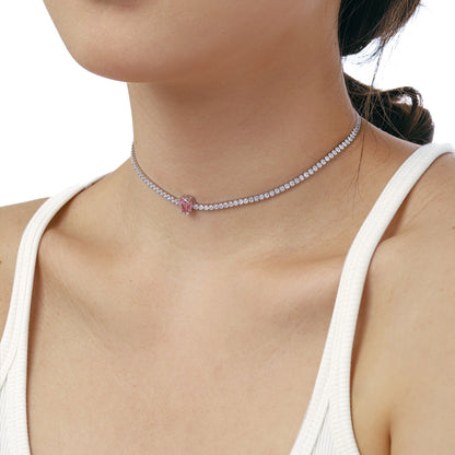 [ECHO ]1.0 carat Unique Pear Cut Tennis Necklace