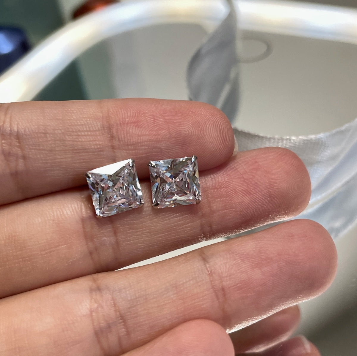 [ECHO ]Ornate Square Shape Earrings