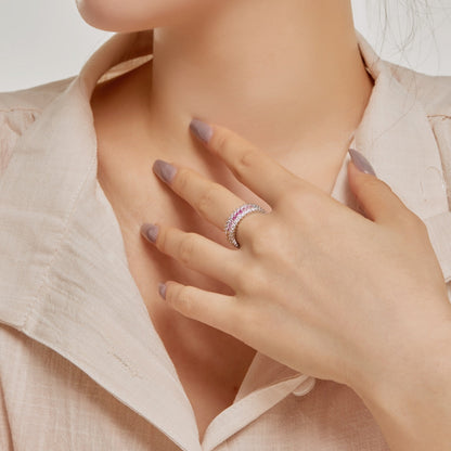 [ECHO ]Ornate Colorful Radiant Cut Daily Ring