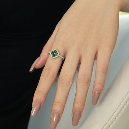 [ECHO ]Four Leaf Clover Flower Design Ring