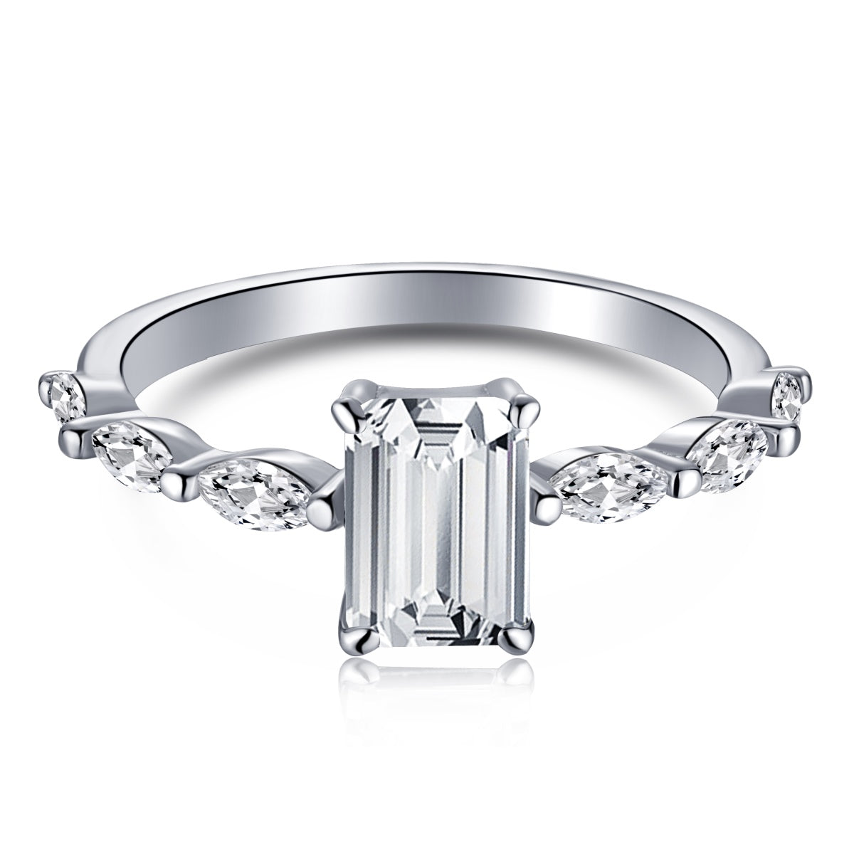 [ECHO ]1.0 Carat Dainty Resplendent Radiant Cut Daily Ring
