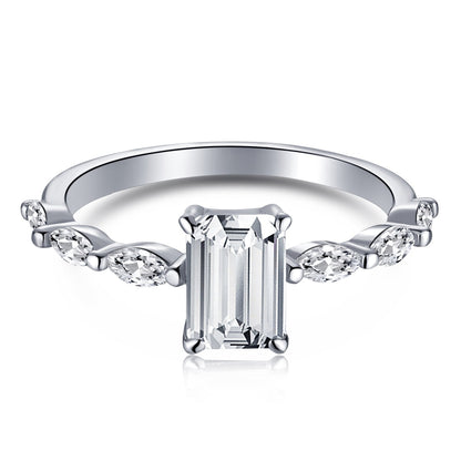 [ECHO ]1.0 Carat Dainty Resplendent Radiant Cut Daily Ring