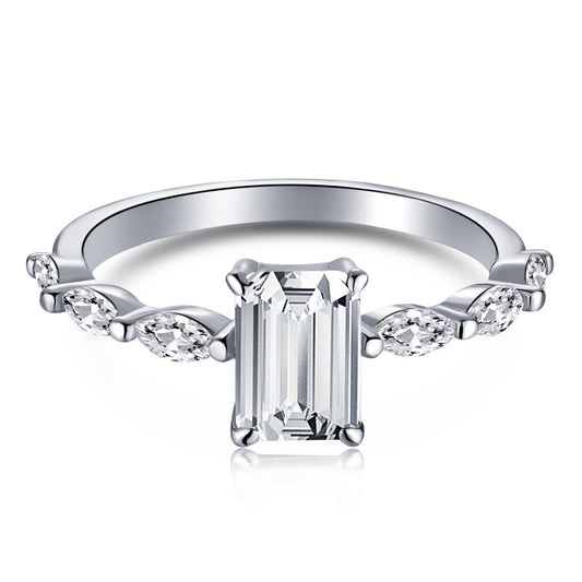 [ECHO ]1.0 Carat Dainty Resplendent Radiant Cut Daily Ring