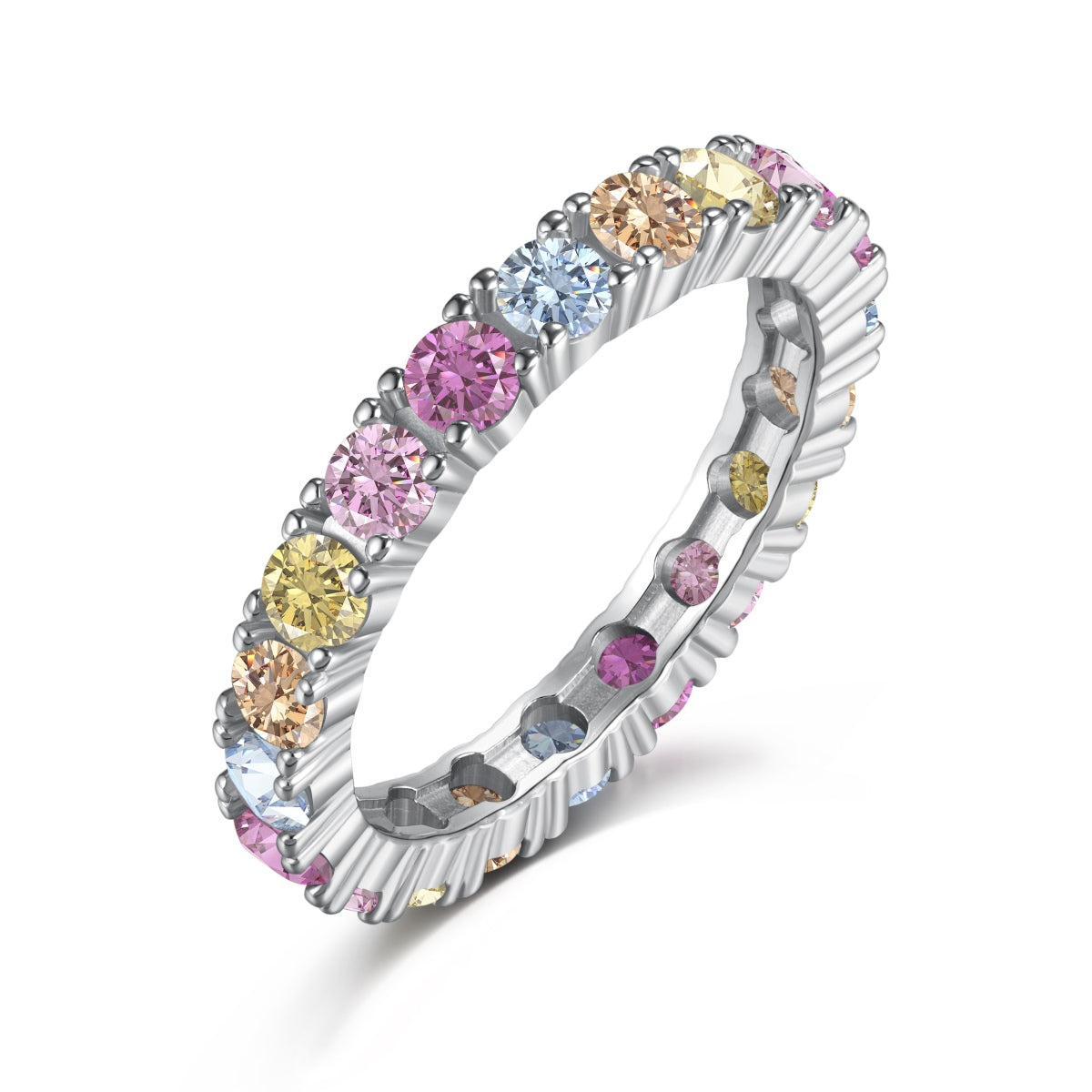 [ECHO ]Dazzling Lustrous Round Cut Tennis Ring