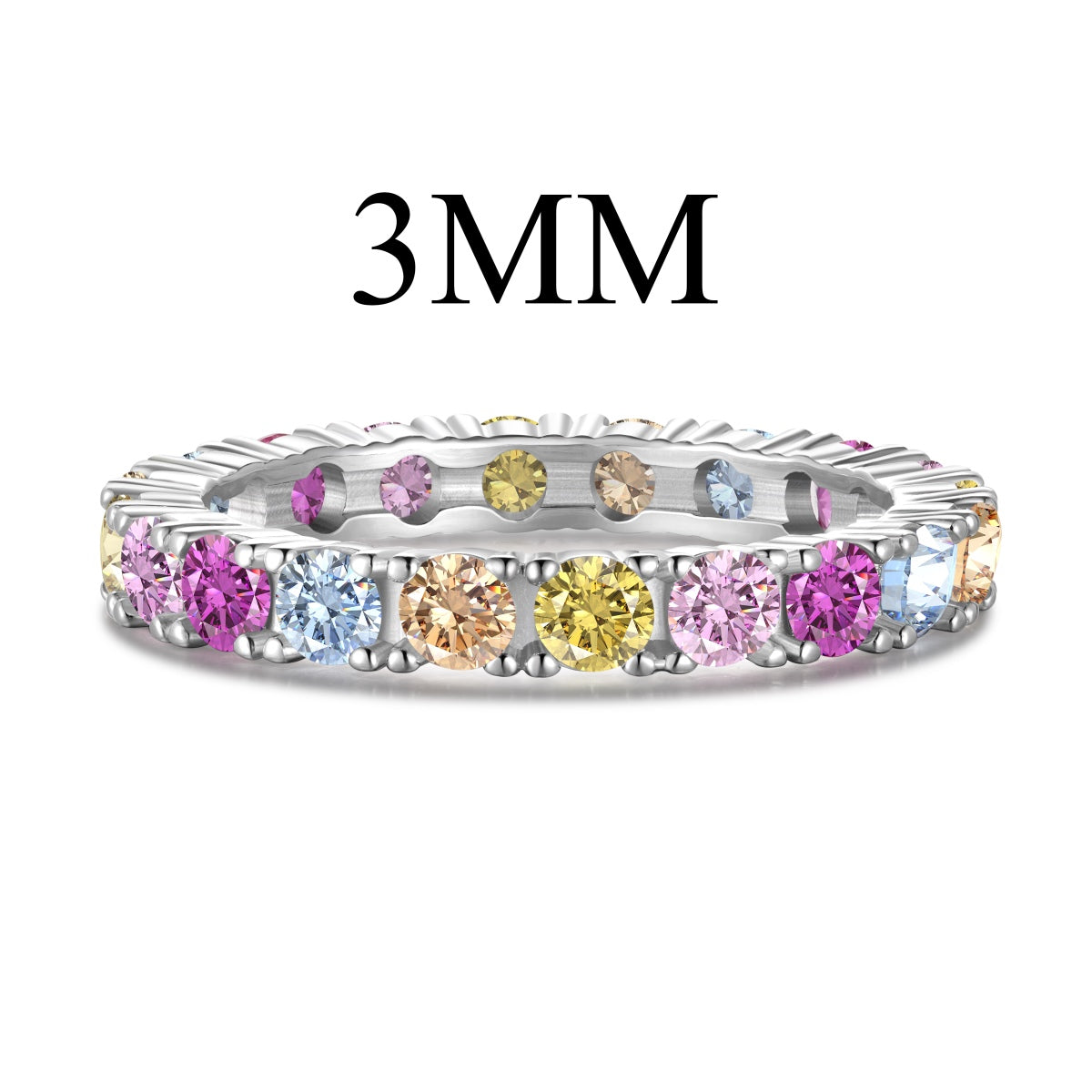 [ECHO ]Dazzling Lustrous Round Cut Tennis Ring