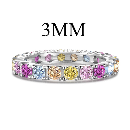 [ECHO ]Dazzling Lustrous Round Cut Tennis Ring