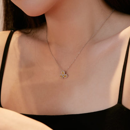 [ECHO ]Elegant Flower Shape Pear Cut Necklace