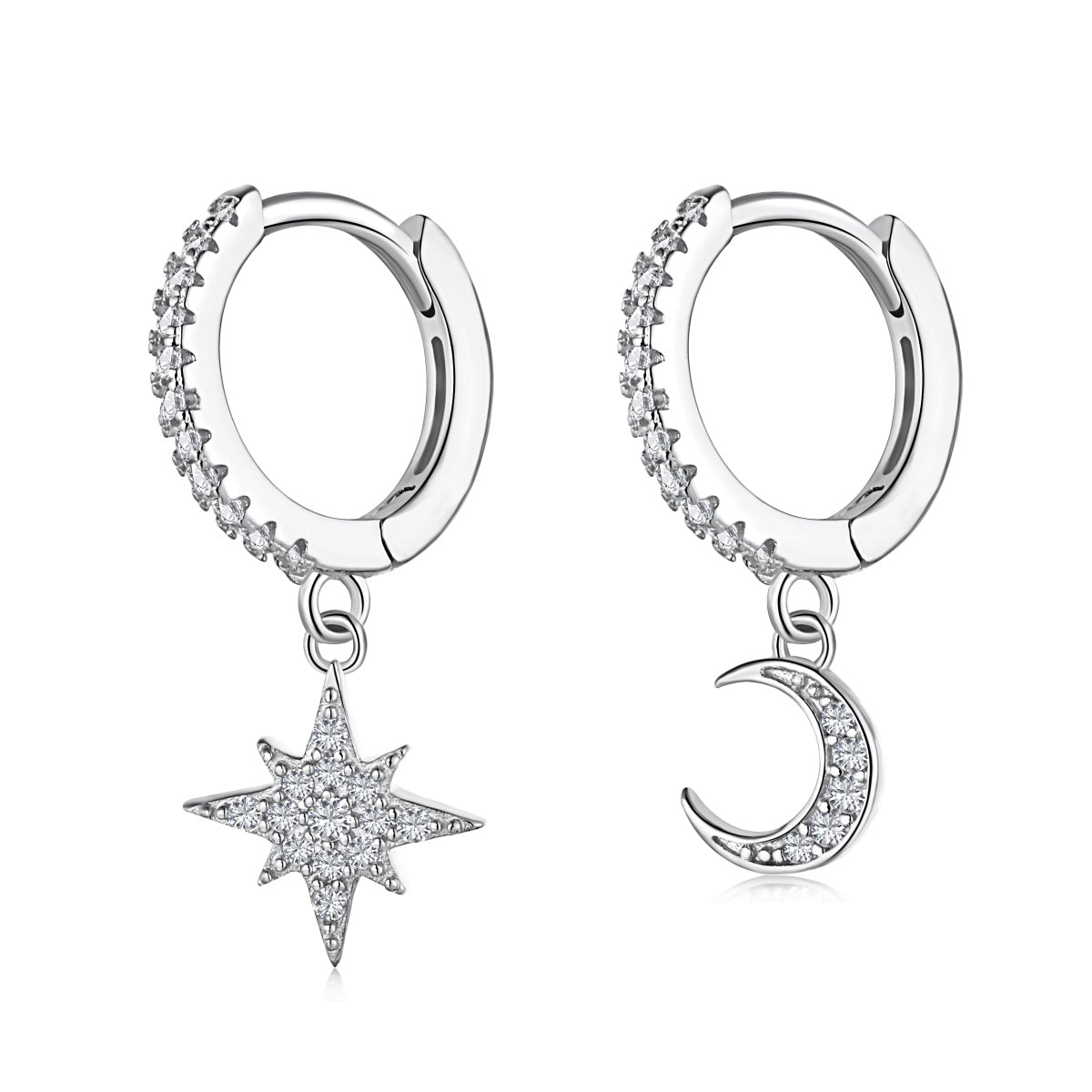 [ECHO ]Star and Moon Asymmetric Earrings