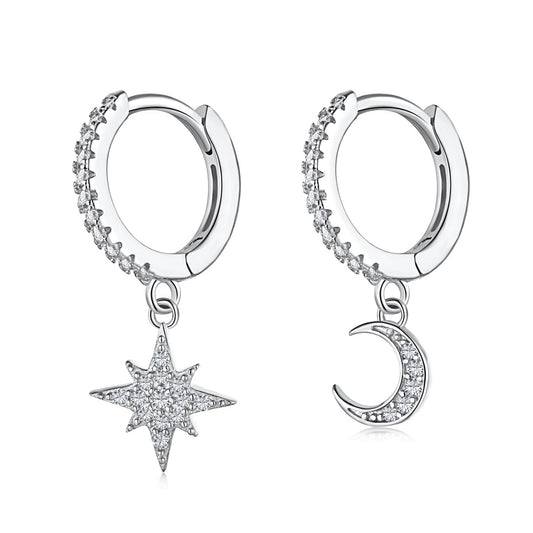 [ECHO ]Star and Moon Asymmetric Earrings