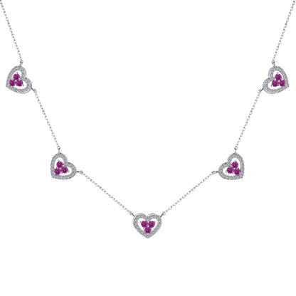 [ECHO ]Sparkling Five Heart Necklace