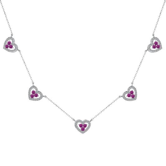 [ECHO ]Sparkling Five Heart Necklace