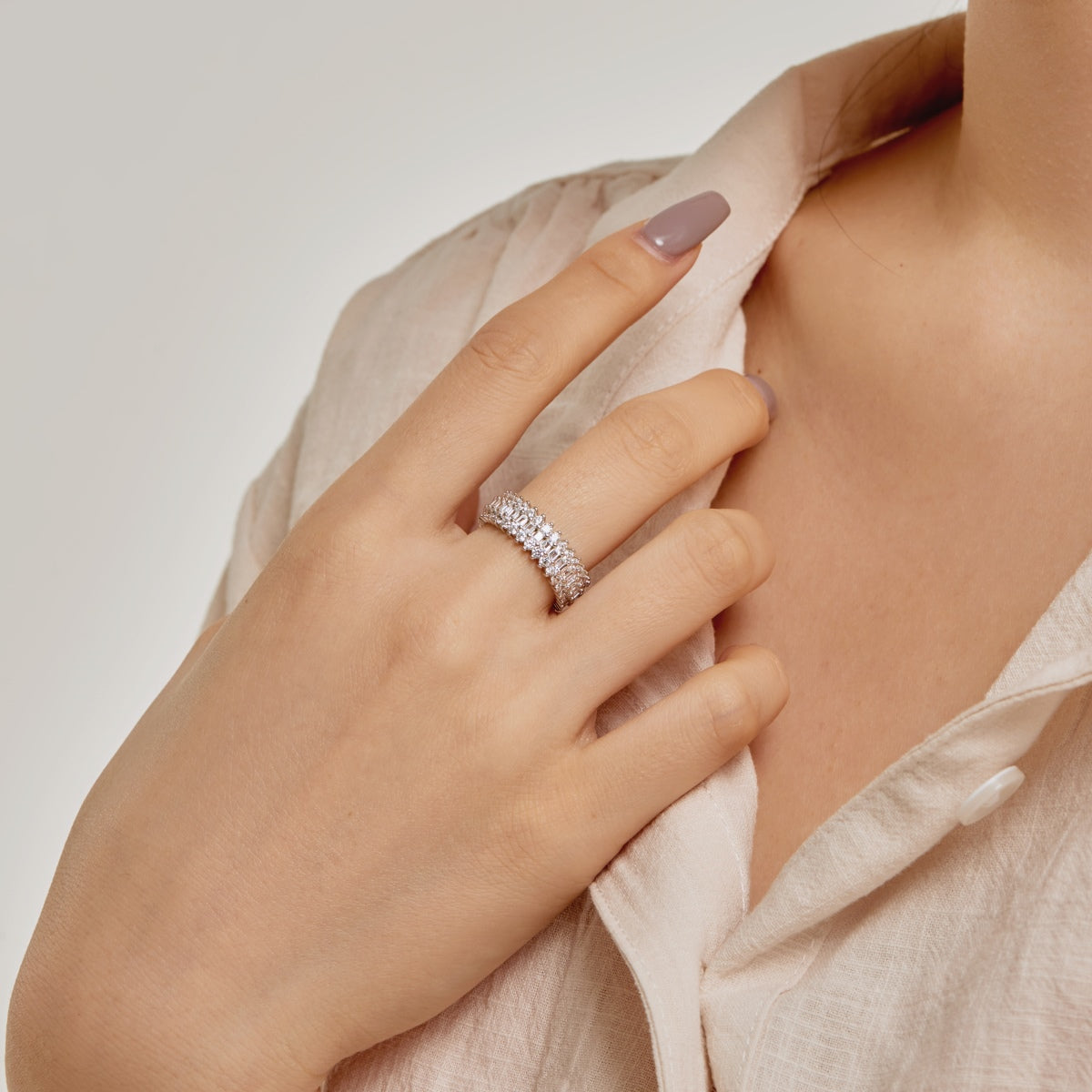 [ECHO ]Ornate Colorful Radiant Cut Daily Ring