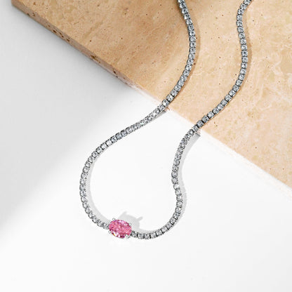 [ECHO ]1.0 Carat Shining Oval Cut Necklace