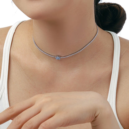 [ECHO ]1.0 Carat Shining Oval Cut Necklace