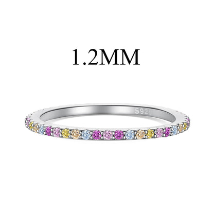 [ECHO ]Ornate Colorful Round Cut Tennis Ring
