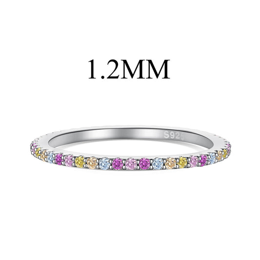 [ECHO ]Ornate Colorful Round Cut Tennis Ring