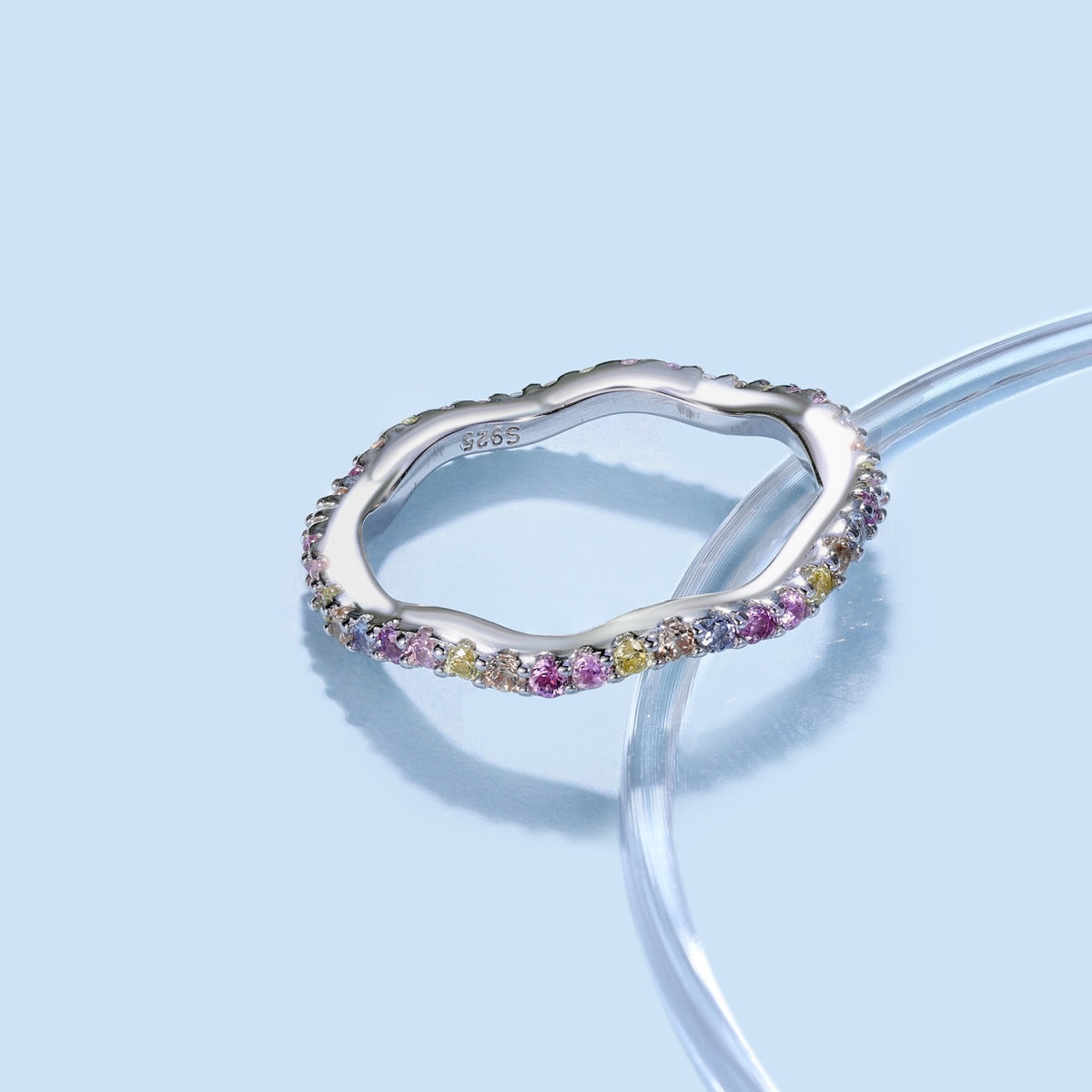 [ECHO ]Dainty Colorful Round Cut Party Ring