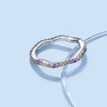 [ECHO ]Dainty Colorful Round Cut Party Ring