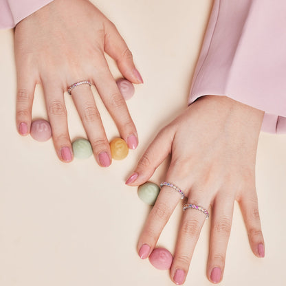 [ECHO ]Unique Scintillating Round Cut Daily Ring