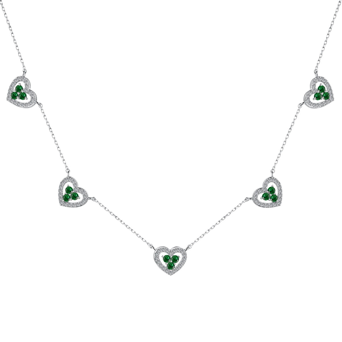 [ECHO ]Sparkling Five Heart Necklace