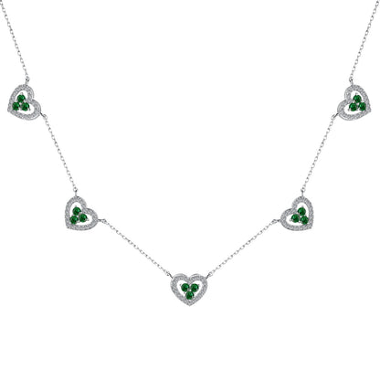 [ECHO ]Sparkling Five Heart Necklace