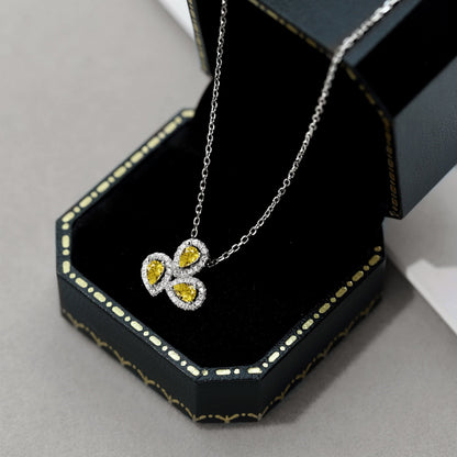 [ECHO ]Elegant Flower Shape Pear Cut Necklace