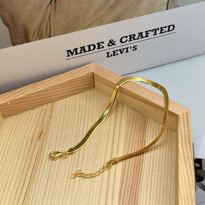 [ECHO ]Flat Snake Bone Chain Blade Necklace
