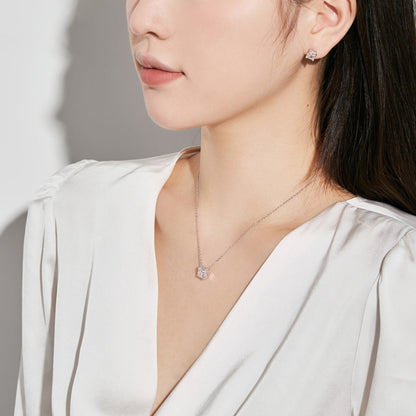 [ECHO ]1.0 Carat Radiant Princess Cut Wedding Earrings