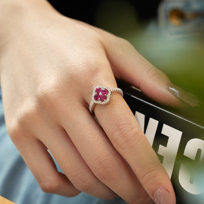 [ECHO ]Four Leaf Clover Flower Design Ring