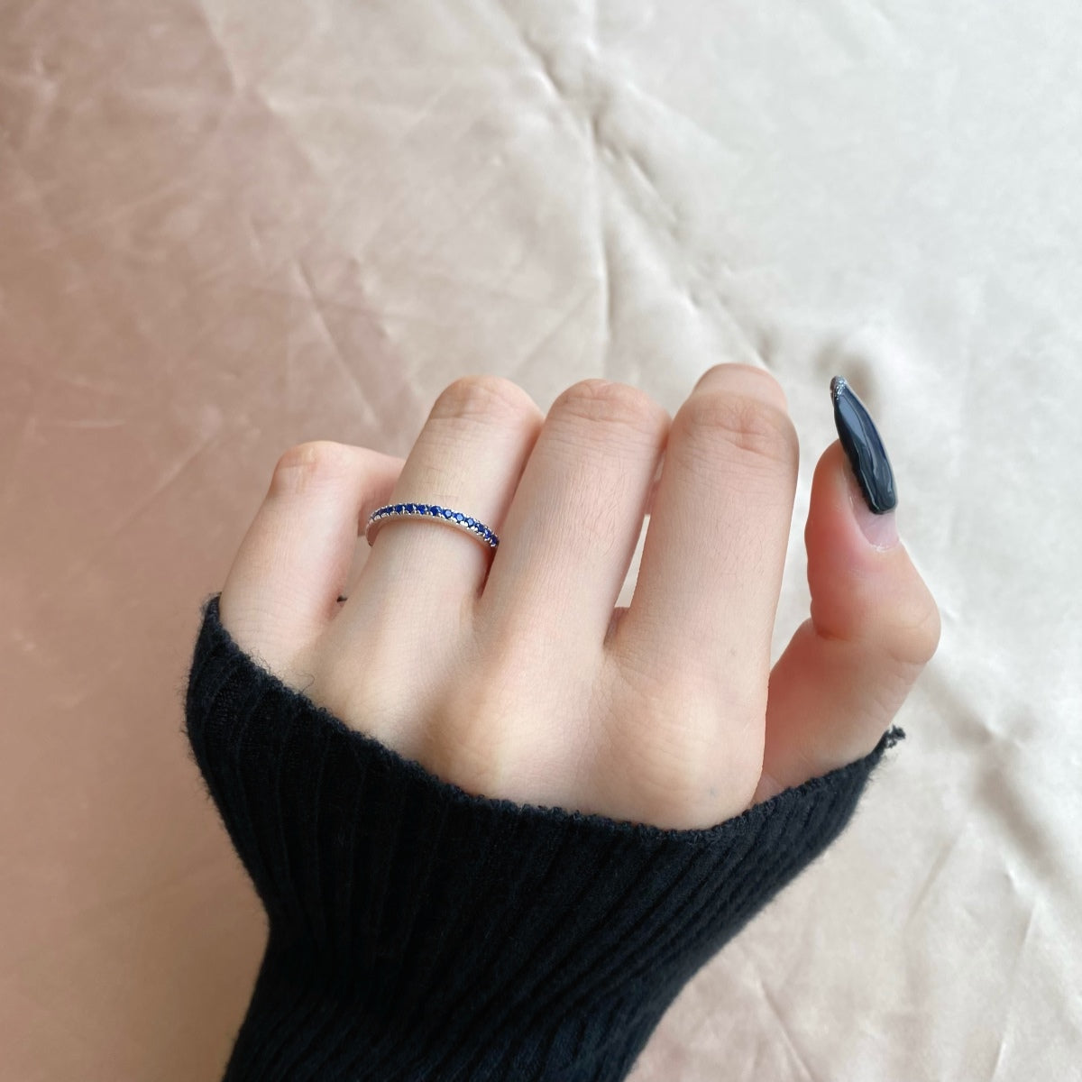 [ECHO ]Delicate Sparkling Round Cut Daily Ring